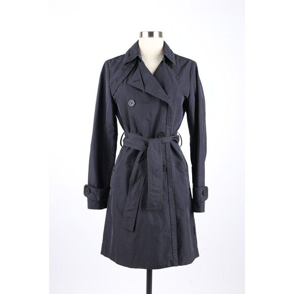 $1,210 Moncler Waterproof Trench Coat SZ 1/S Dark Navy MINT